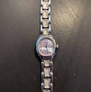 Timex Purple Face And Silver Watch